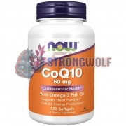 CoQ10 [60 мг] with Omega-3 Fish Oil (120 шт), NOW Foods